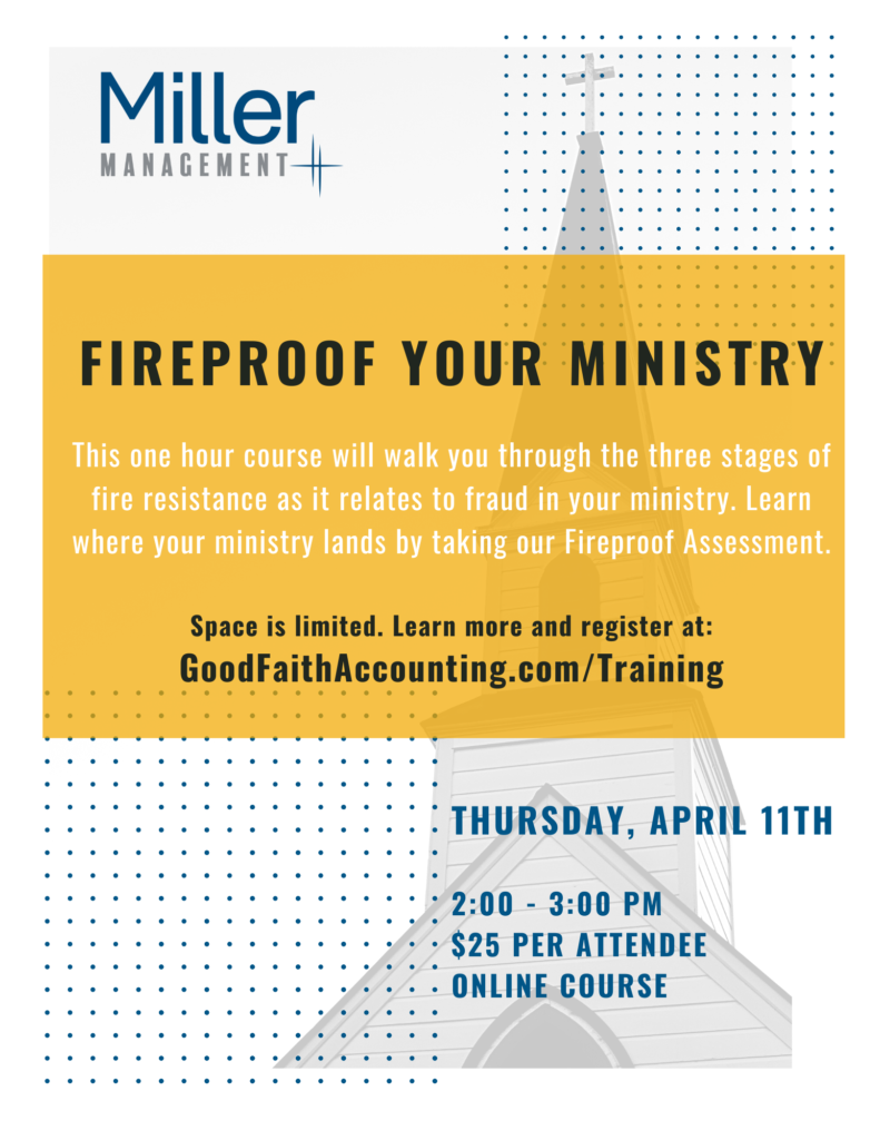 Fireproof Your Ministry - April 2024 course