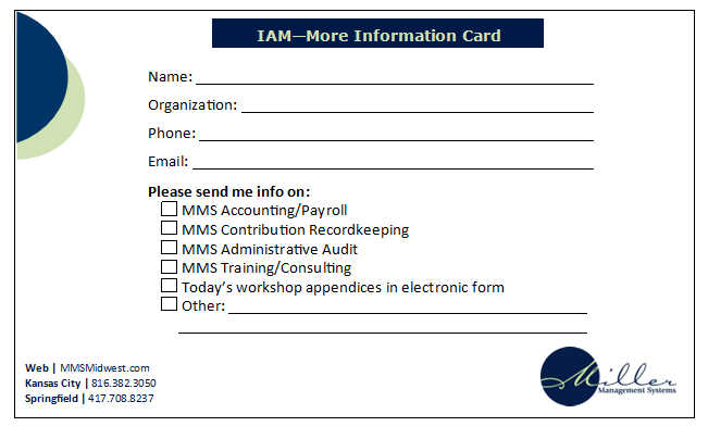 IAM more info cards, 2013