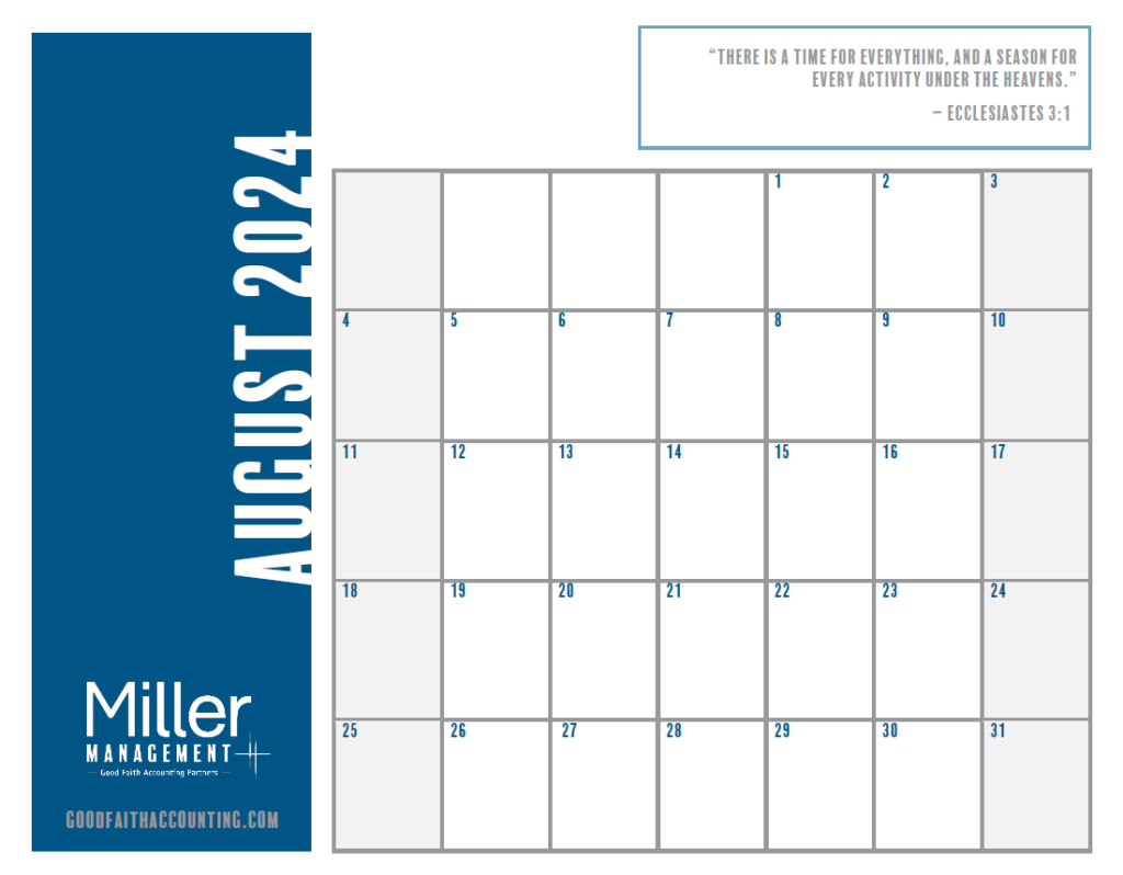 august 2024 planner page