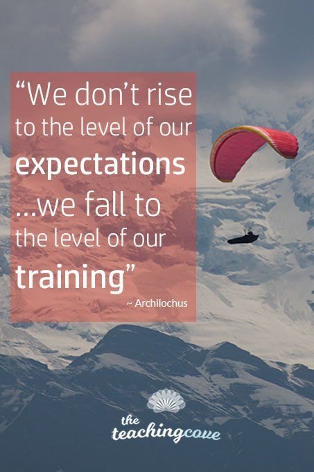 Motivational Monday: We Don't Rise To Our Expectations, But Fall To Our Level of Training - The Teaching Cove